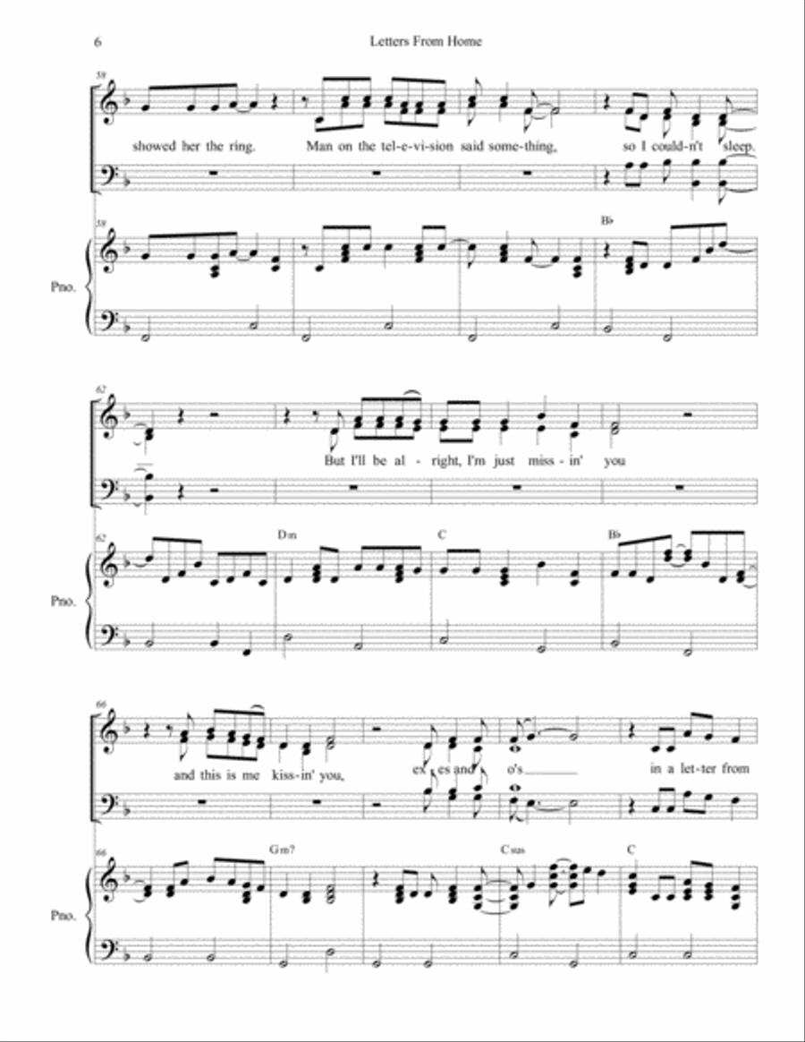 Letters From Home 4-Part scores gallery preview page 6