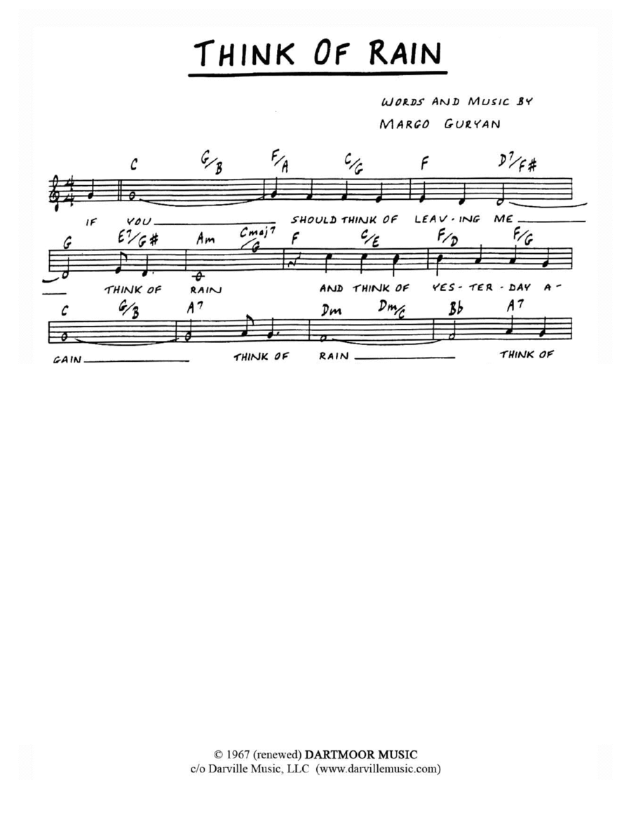 Think Of Rain Piano scores gallery preview page 1