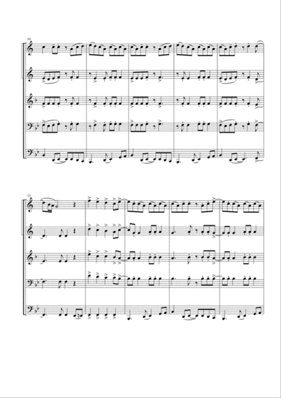 You Can't Stop The Beat Brass Ensemble scores gallery preview page 4