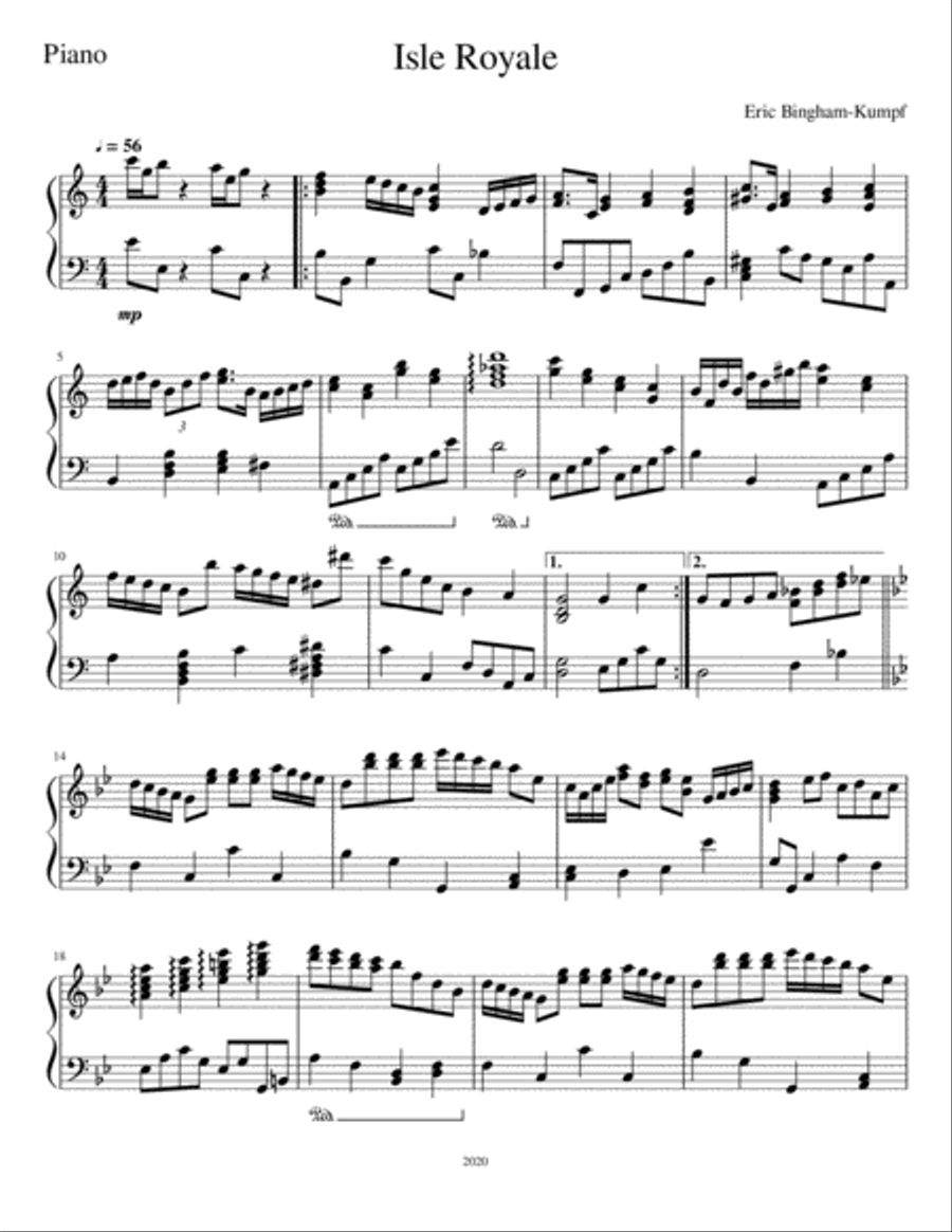 Isle Royale Isle Royale Piano Solo scores gallery preview page 1
