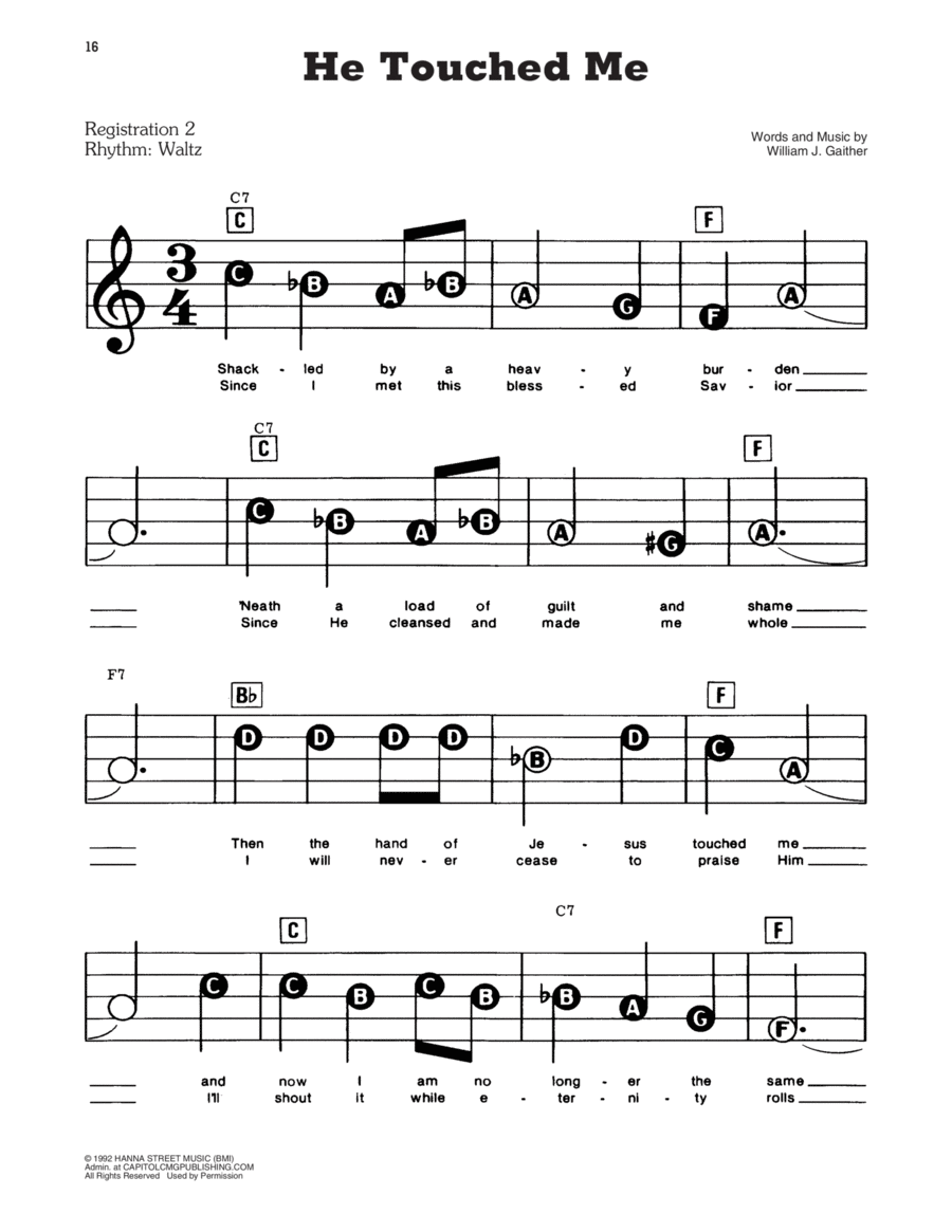 He Touched Me Electronic Keyboard scores gallery preview page 1