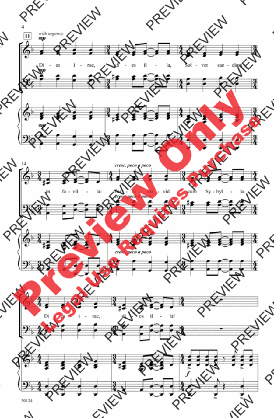 Didn't My Lord / Dies Irae 4-Part scores gallery preview page 4