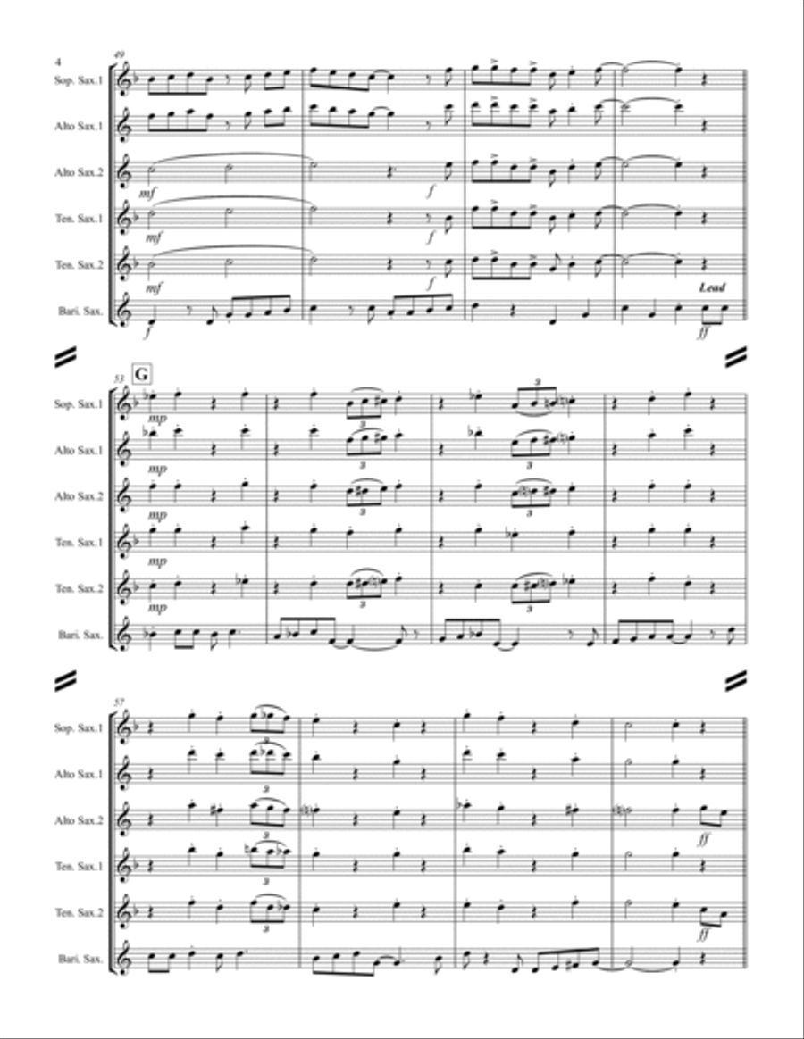 A Marshmallow World Saxophone Quintet scores gallery preview page 5