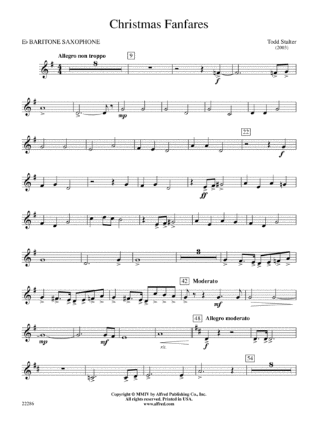 Christmas Fanfares: E-flat Baritone Saxophone