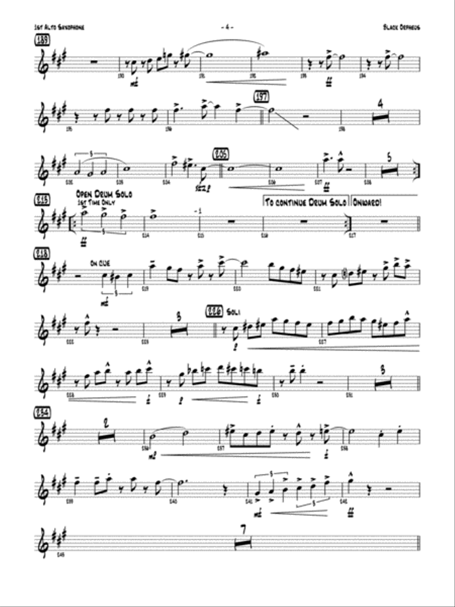 Black Orpheus: E-flat Alto Saxophone Jazz Ensemble scores gallery preview page 4