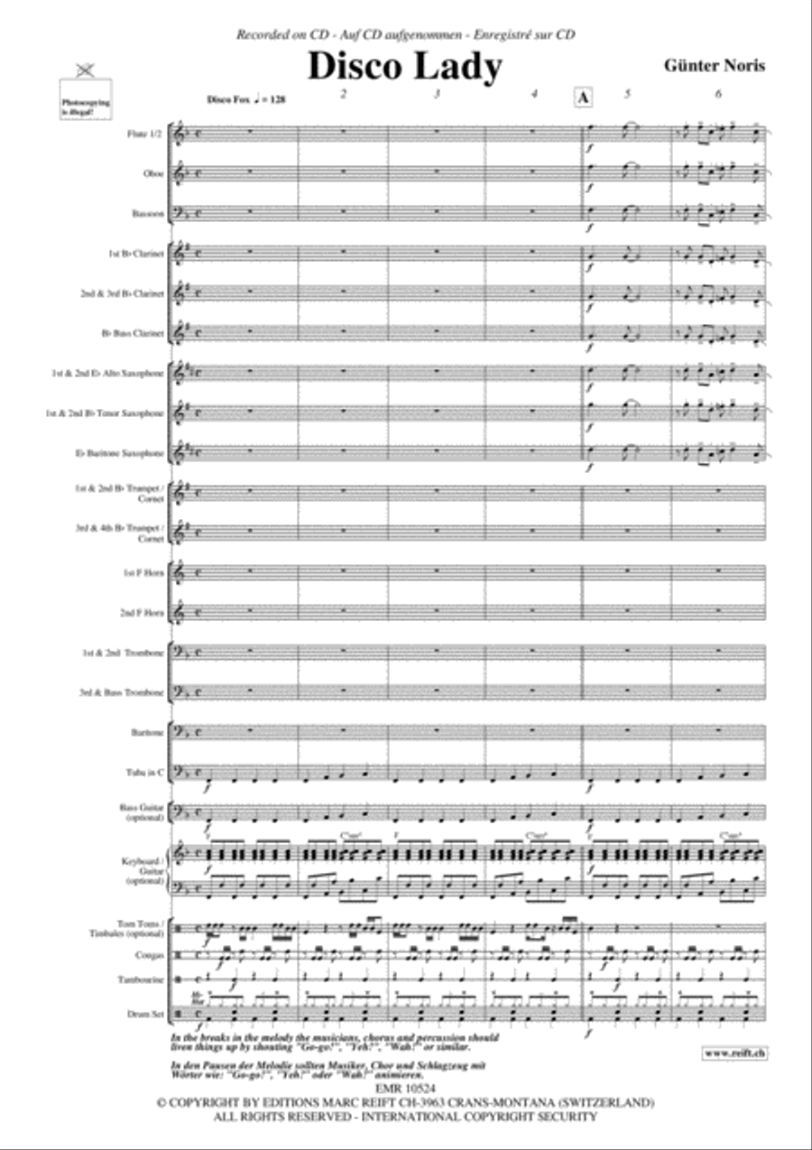 Disco Lady Concert Band scores gallery preview page 4