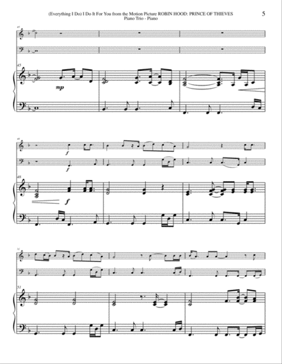 (Everything I Do) I Do It For You Piano Trio scores gallery preview page 5