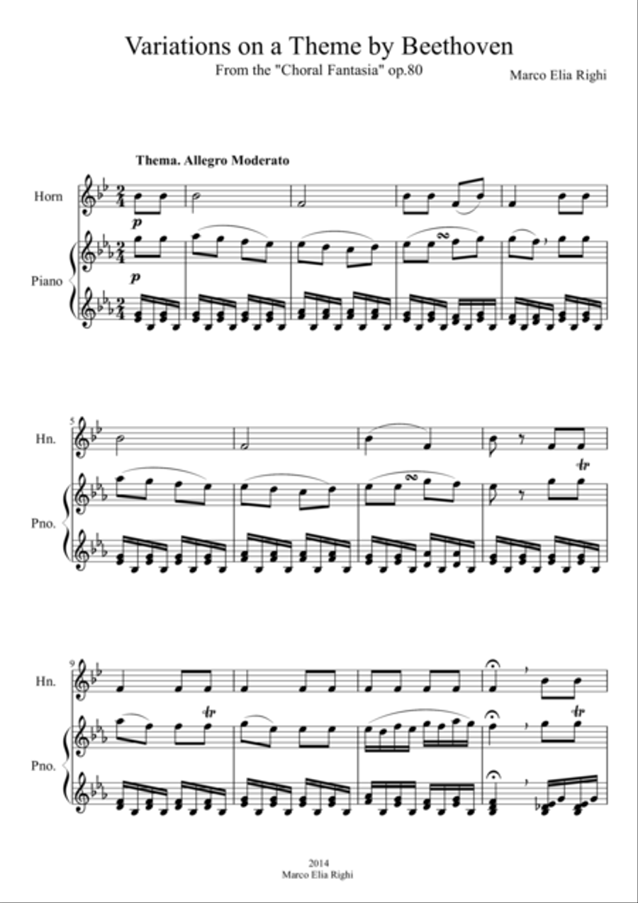 Variations on a theme by Beethoven Brass Duet scores gallery preview page 1