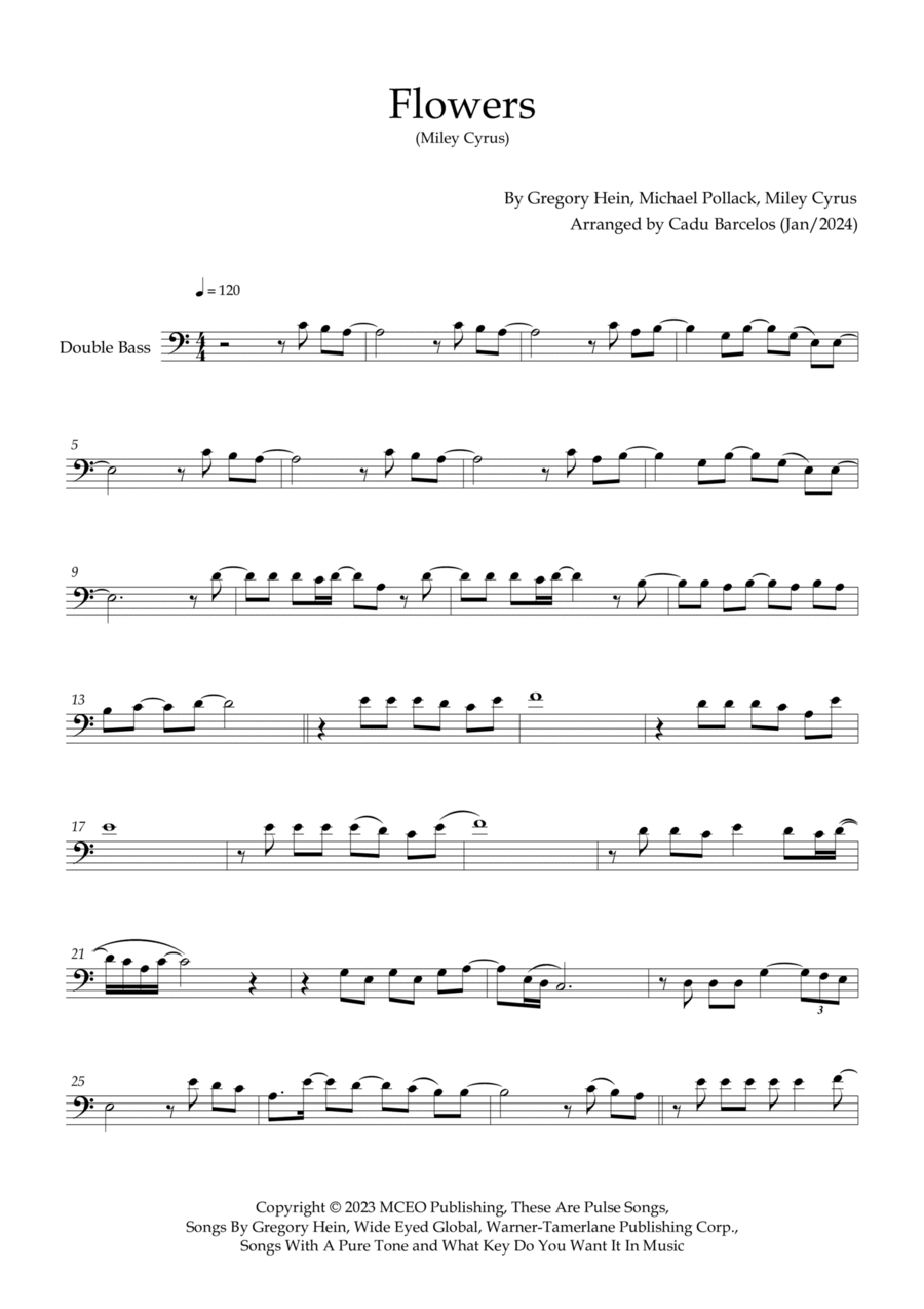 Flowers Flowers Double Bass scores gallery preview page 1