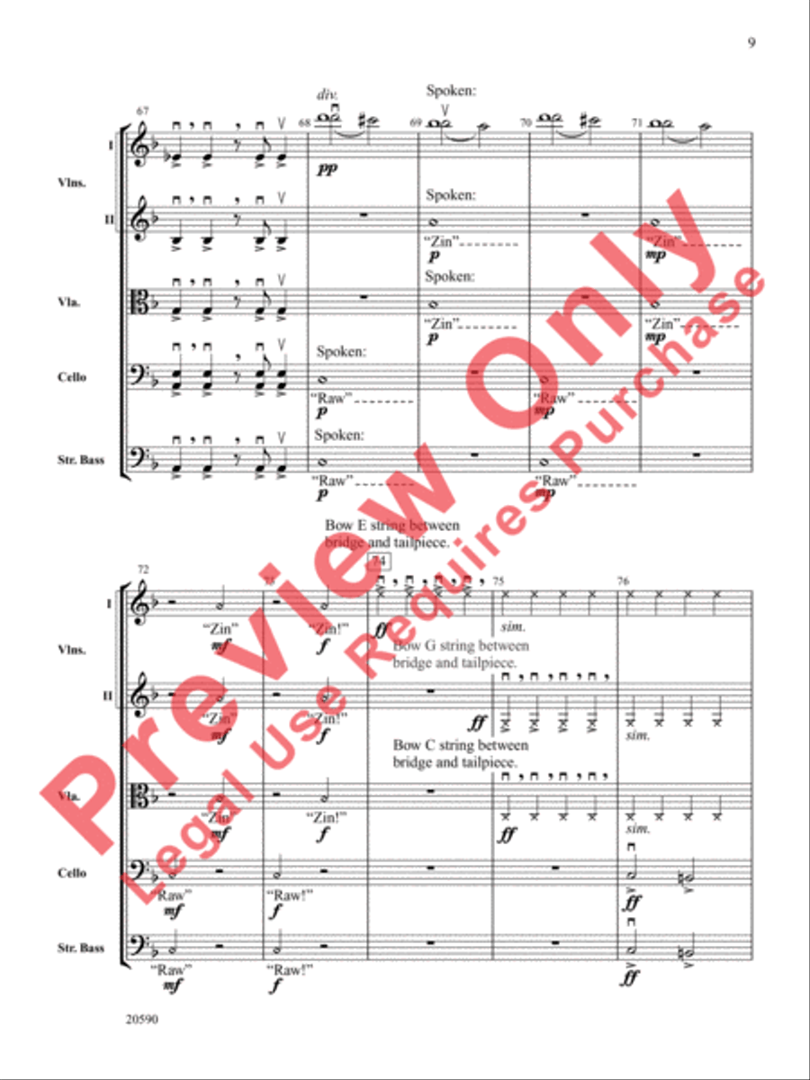 Curse of the Rosin Eating Zombies from Outer Space String Orchestra scores gallery preview page 10