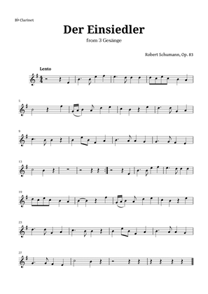 Der Einsiedler by Schumann for Clarinet