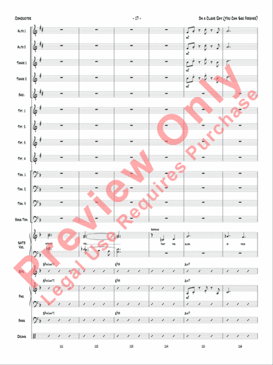On a Clear Day (You Can See Forever) Jazz Ensemble scores gallery preview page 20