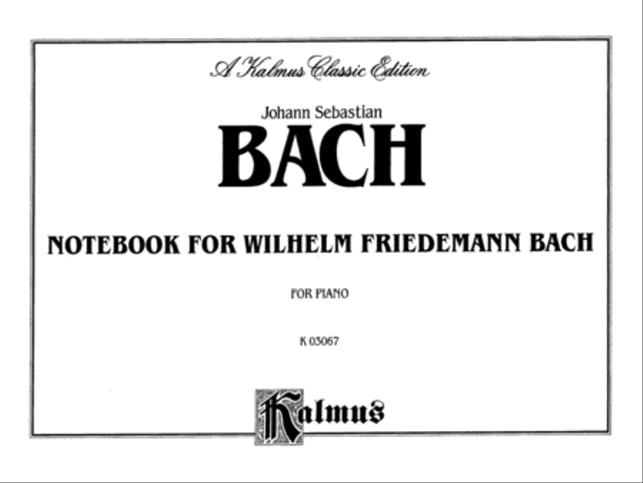 Notebook for Wilhelm Friedemann Bach