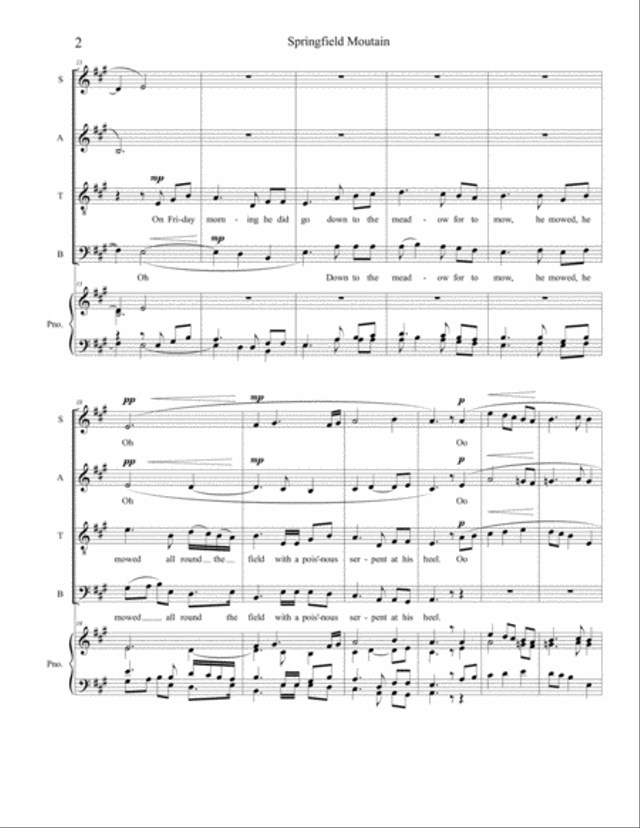 Springfield Mountain Springfield Mountain 4-Part scores gallery preview page 2
