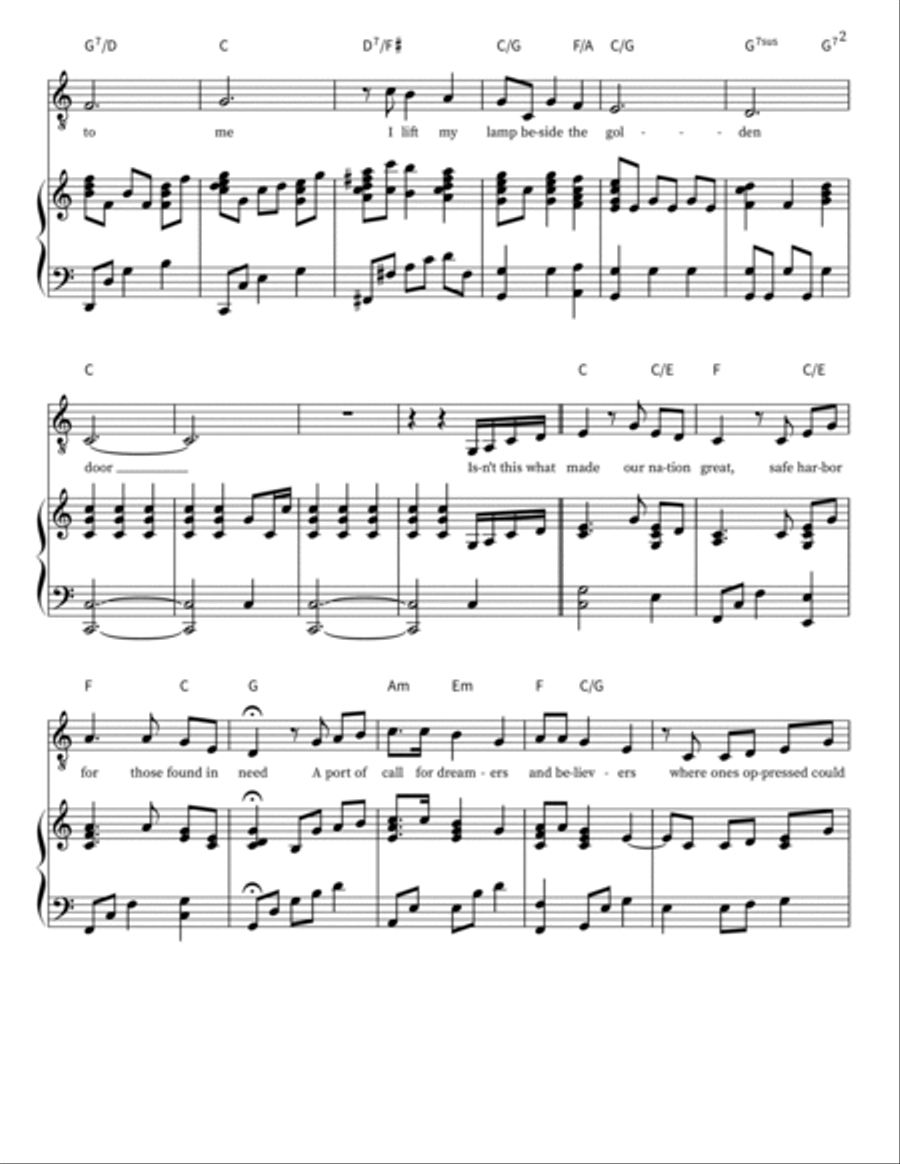 Give Me your tired, your poor Piano Solo scores gallery preview page 2