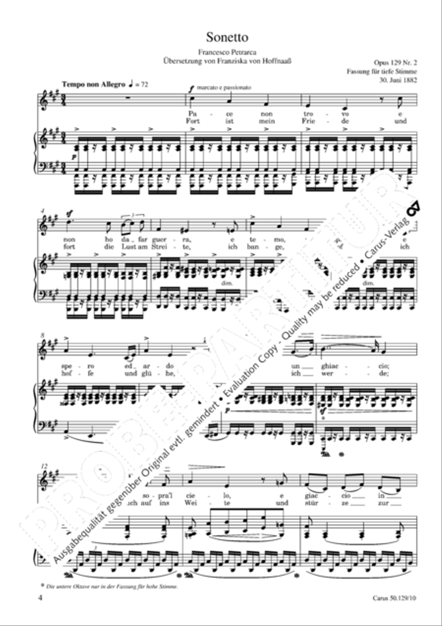 Gesange op. 129 (tiefe Stimme) Score scores gallery preview page 5