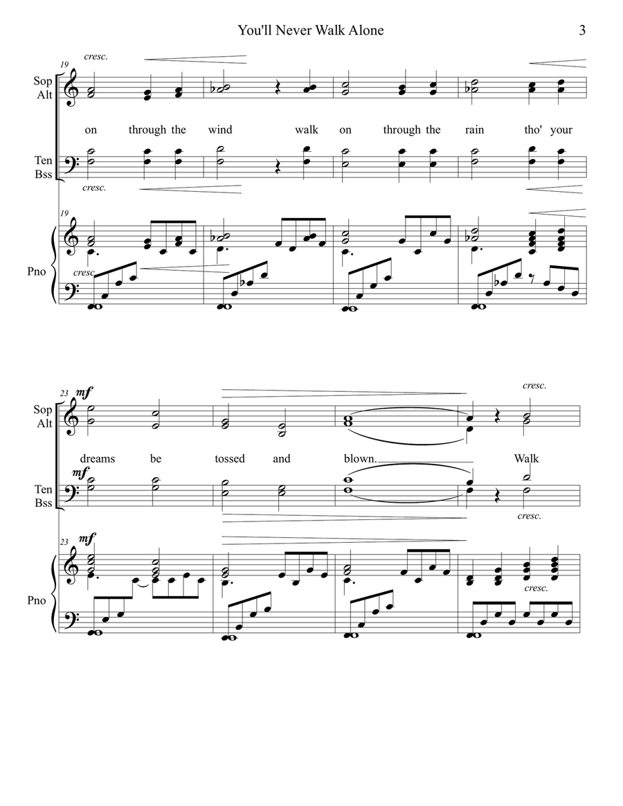 You'll Never Walk Alone 4-Part scores gallery preview page 3