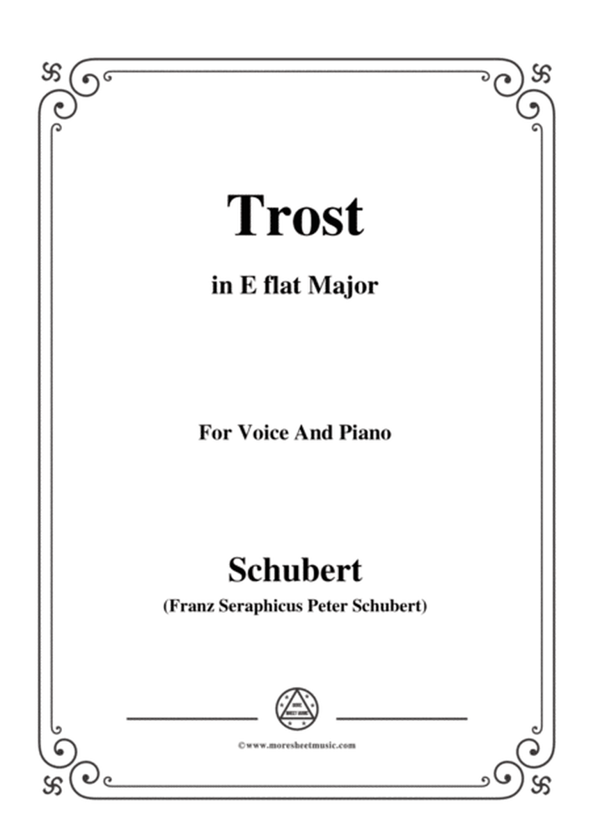 Schubert-Trost,in E flat Major,for Voice&Piano image number null
