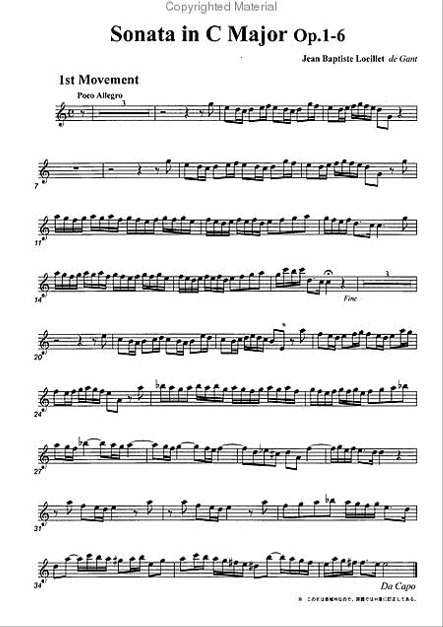 Sonata in C Major, Op. 1-6 Alto Recorder scores gallery preview page 2