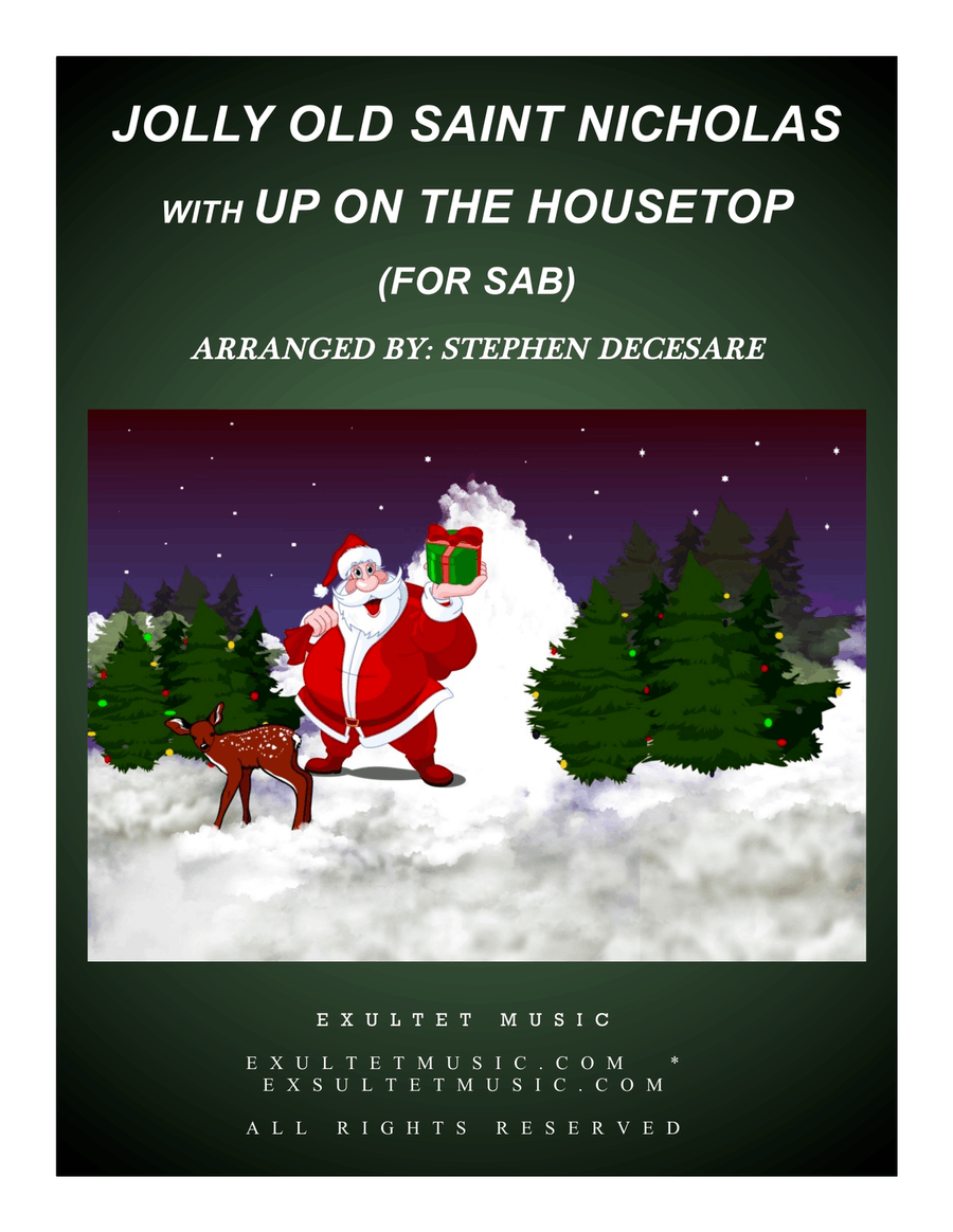 Jolly Old Saint Nicholas with Up On The Housetop (for SAB) 3-Part scores gallery preview page 1