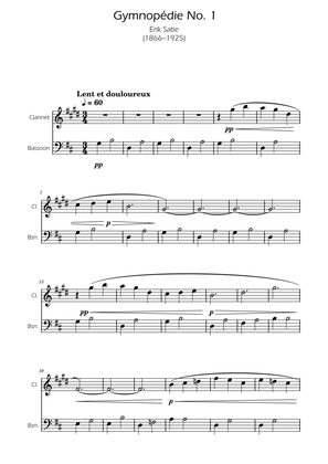 Gymnopedie No. 1 - Clarinet and Bassoon Duet