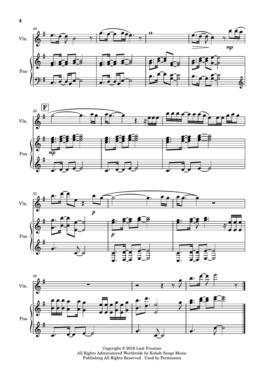 Ocean Eyes Violin Solo scores gallery preview page 5