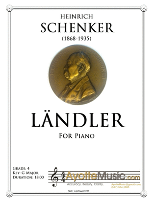Book cover for Heinrich Schenker - Landler for Piano Solo, op. 10