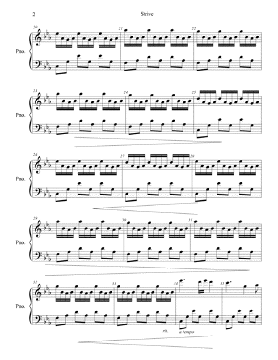 Strive - Chris Coster Piano Solo scores gallery preview page 2