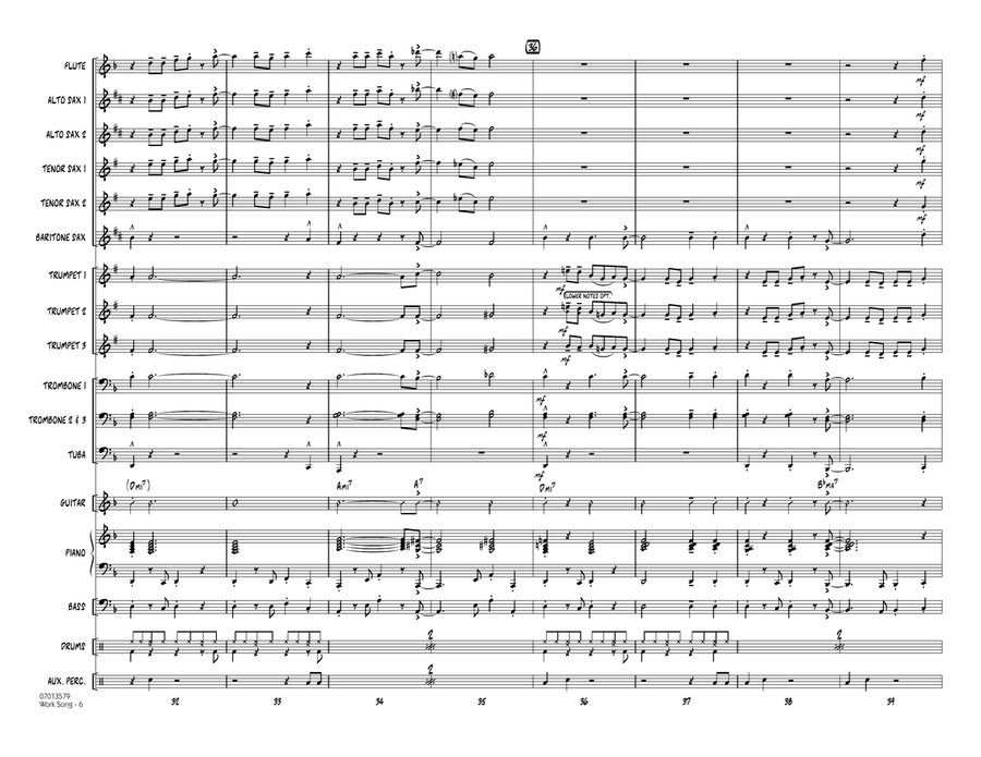 Work Song (arr. John Berry) - Conductor Score (Full Score) Jazz Ensemble scores gallery preview page 6