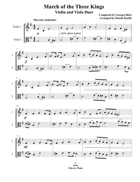 March of the Three Kings - Violin / Viola Duet - Intermediate image number null
