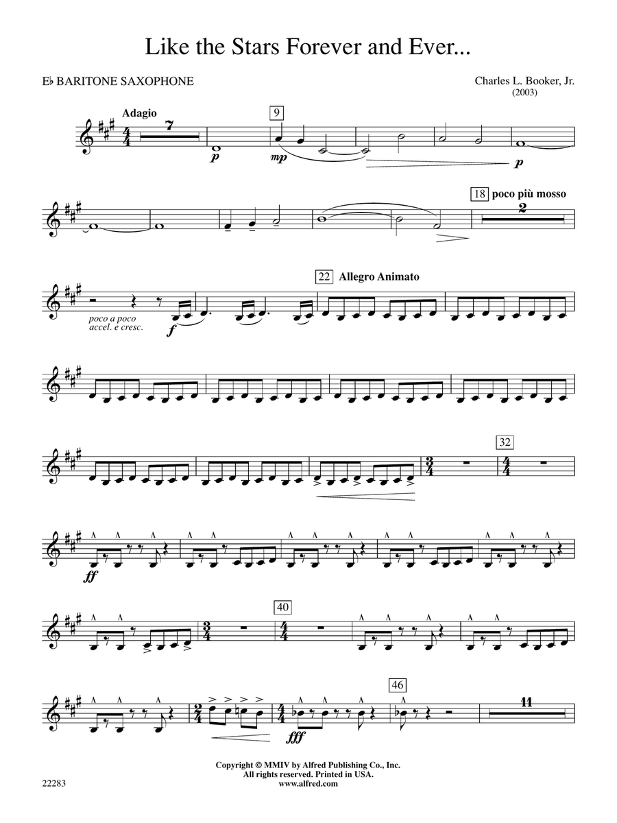 Like the Stars Forever and Ever ...: E-flat Baritone Saxophone