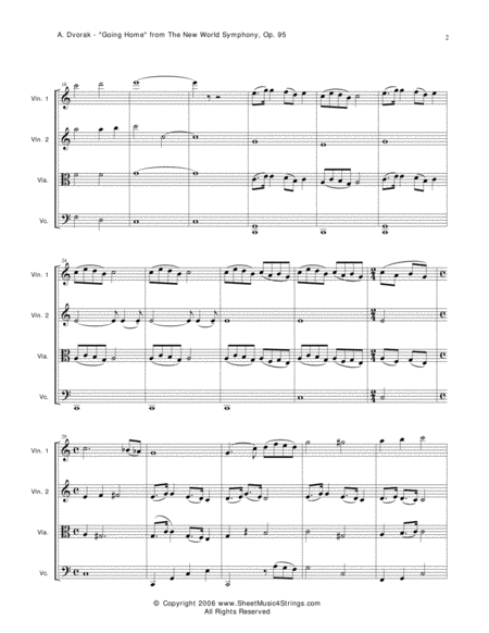 Dvorak, A. - "Going Home" for String Quartet image number null
