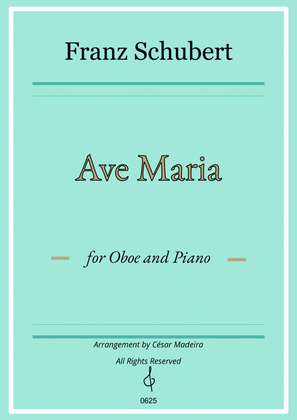Book cover for Ave Maria by Schubert - Oboe and Piano (Full Score and Parts)