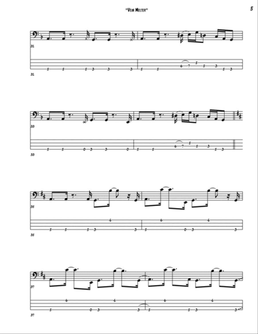 Vein Melter Bass Guitar scores gallery preview page 5