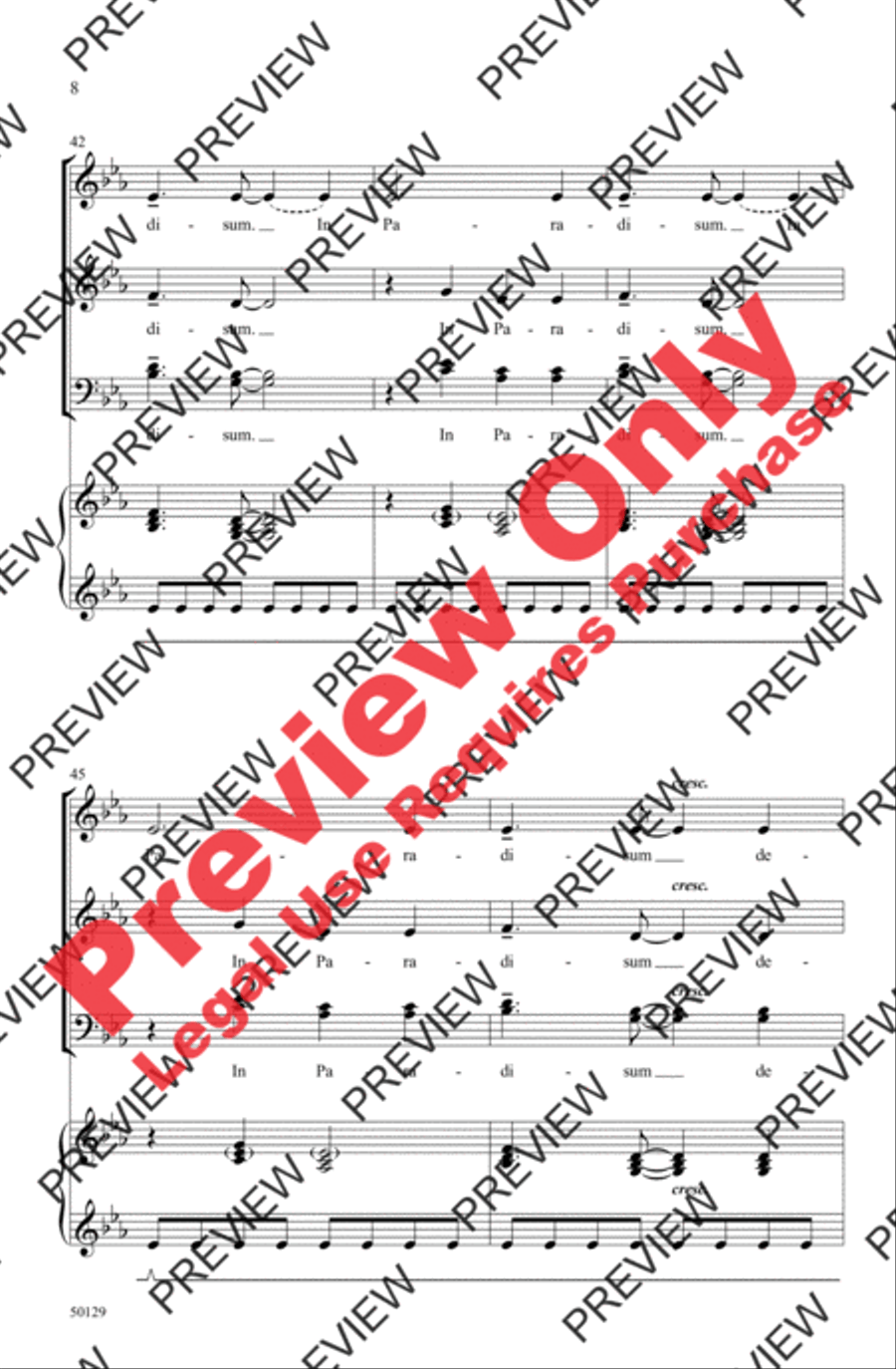 In Paradisum 4-Part scores gallery preview page 8