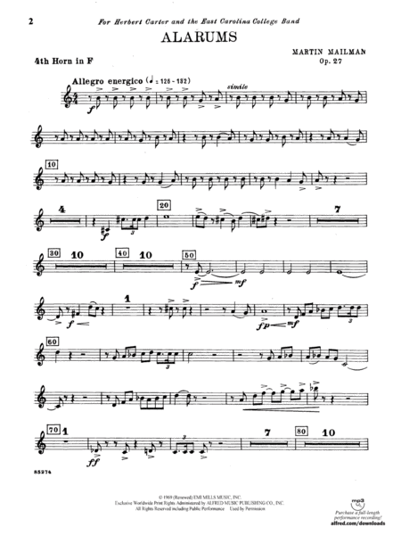 Alarums, Op. 27: 4th F Horn