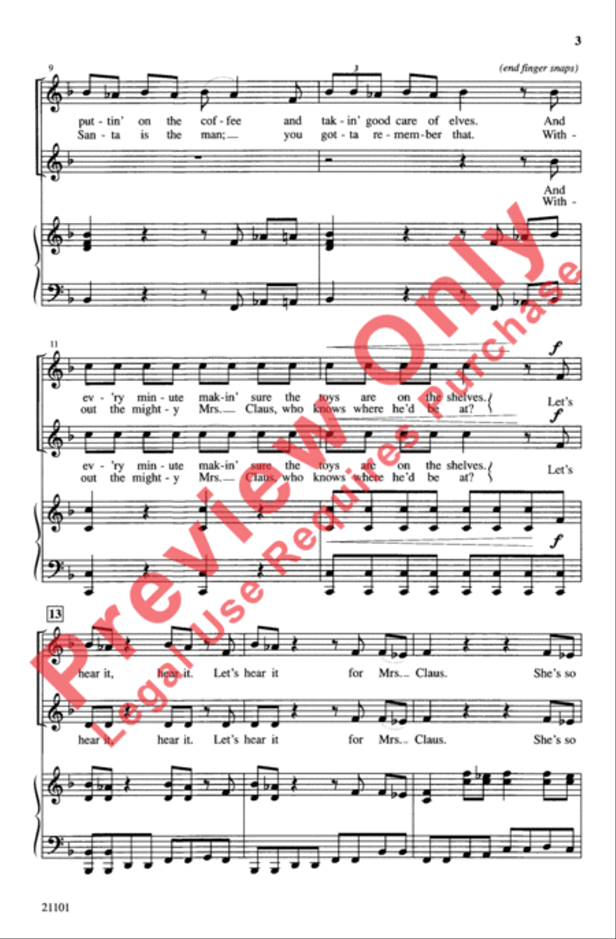 Let's Hear It for Mrs. Claus! 2-Part scores gallery preview page 3