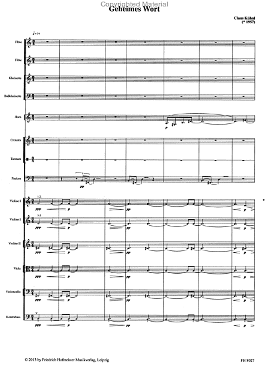 Geheimes Wort / Partitur Orchestra scores gallery preview page 2