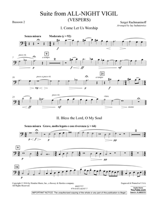 Suite from All-Night Vigil (Vespers) - Bassoon 2