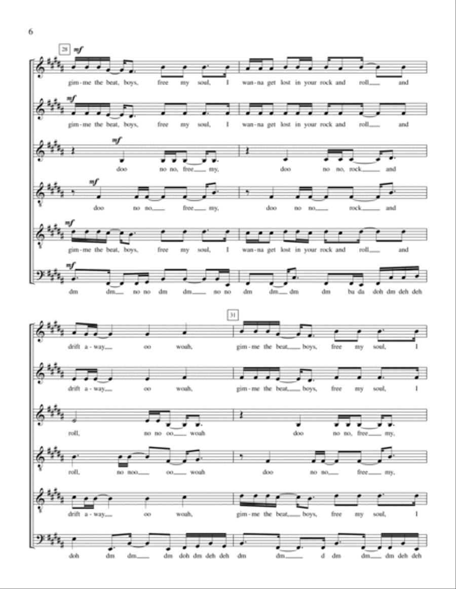 Drift Away A Cappella scores gallery preview page 6