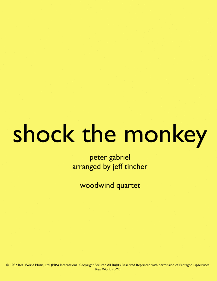 Shock The Monkey Woodwind Quartet scores gallery preview page 1