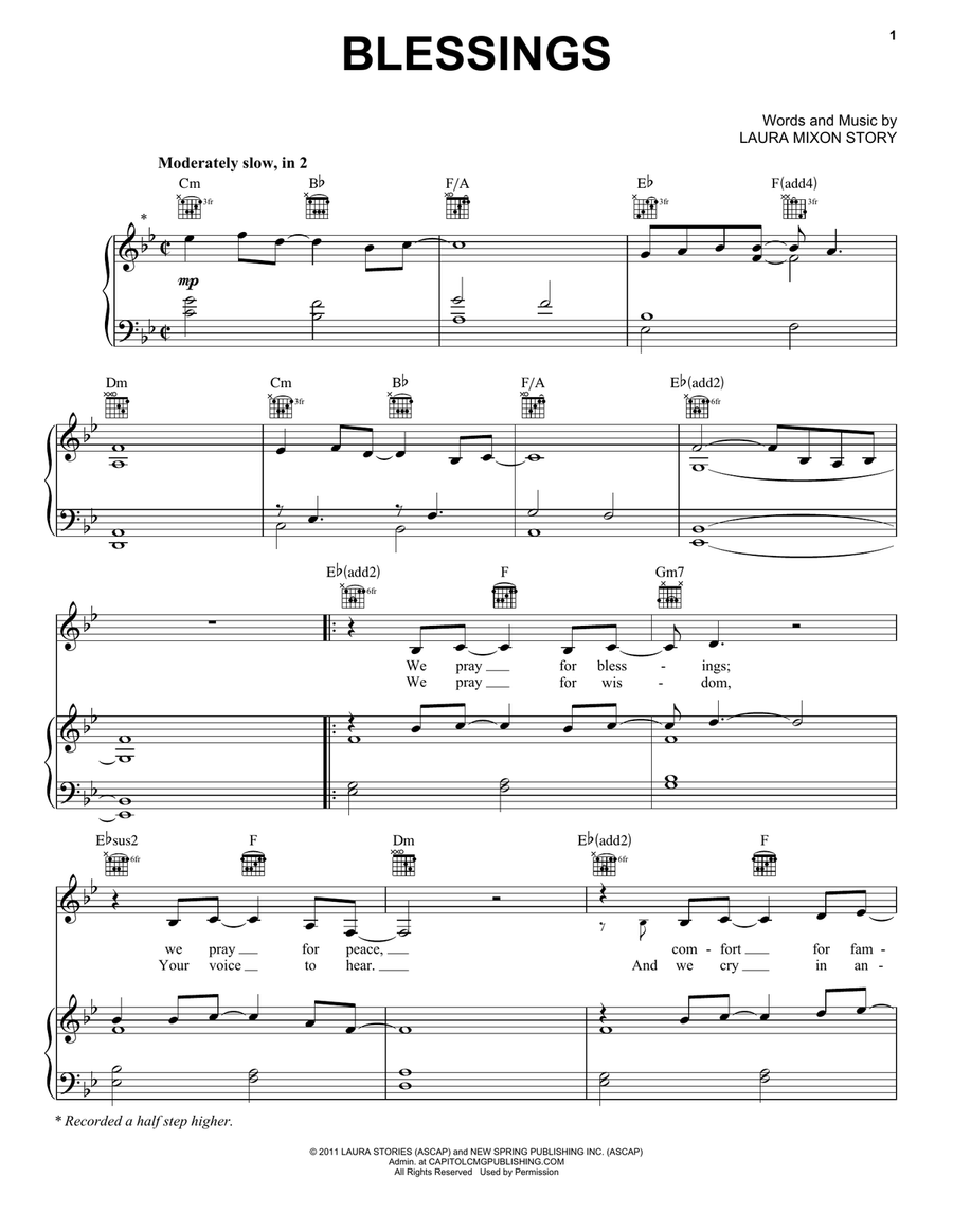 Blessings Acoustic Guitar scores gallery preview page 1