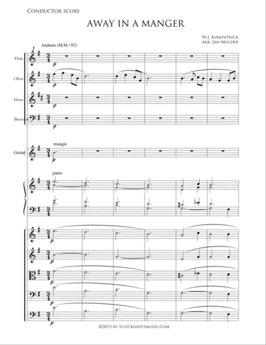 Away In A Manger Bassoon scores gallery preview page 1