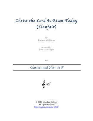 Christ the Lord Is Risen Today for Clarinet and Horn