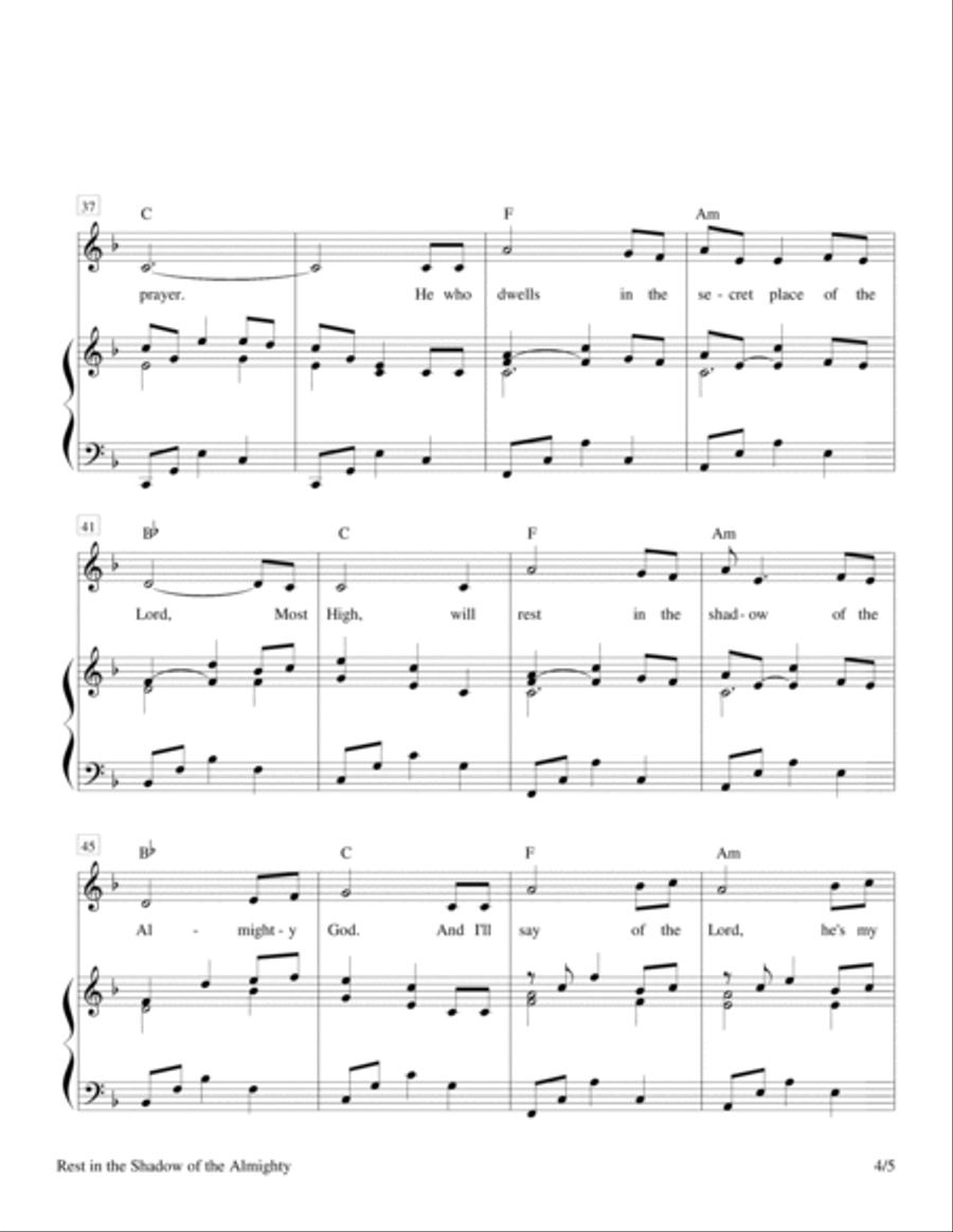 Rest in the Shadow of the Almighty (Psalm 91) Voice scores gallery preview page 4