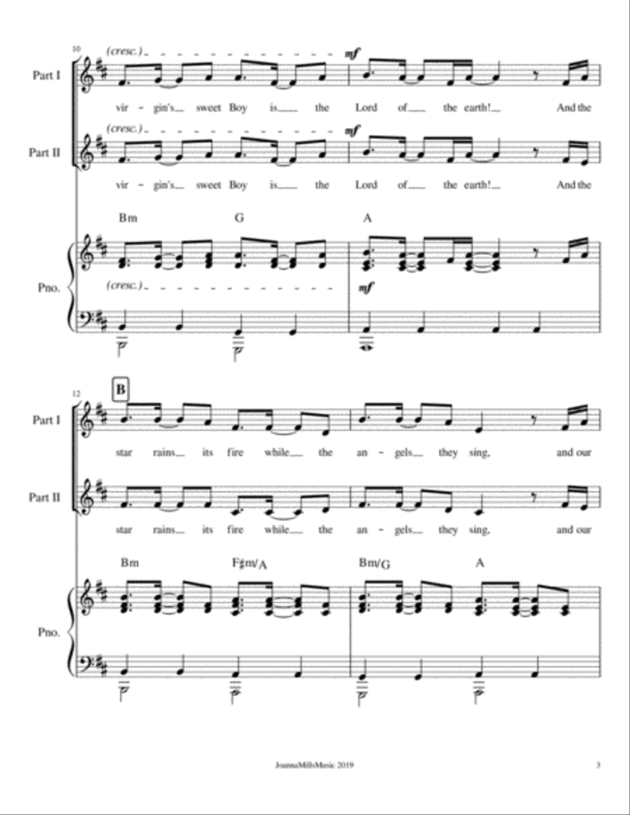 The Manger of Bethlehem (For 2-part Choir) 2-Part scores gallery preview page 4