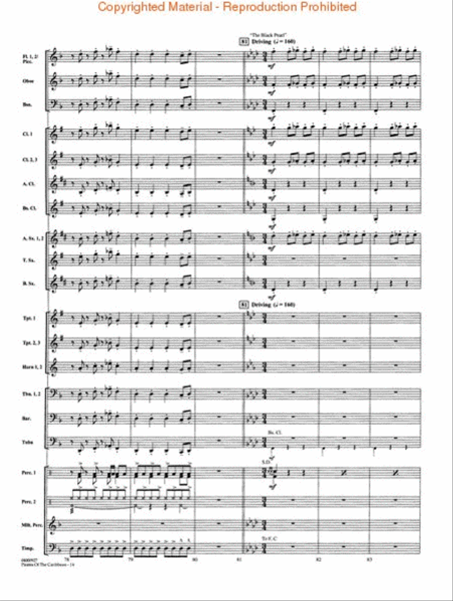 Pirates of the Caribbean (Soundtrack Highlights) Concert Band scores gallery preview page 3