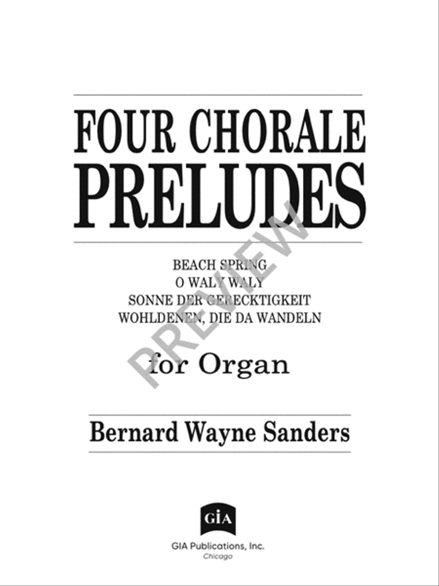 Four Chorale Preludes for Organ image number null