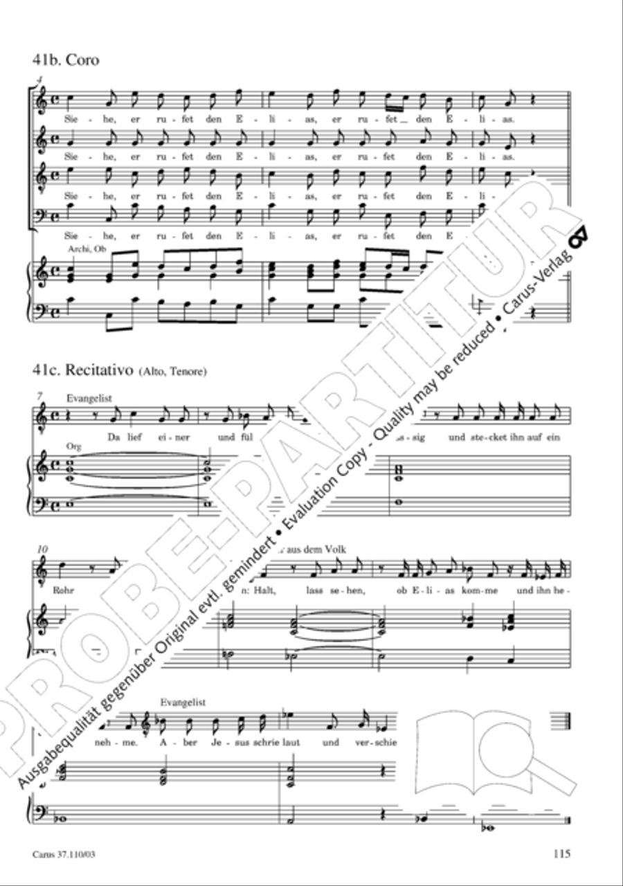Markuspassion. Werkausgabe Reihe 1, Bd. 7 (Homilius) 4-Part scores gallery preview page 122