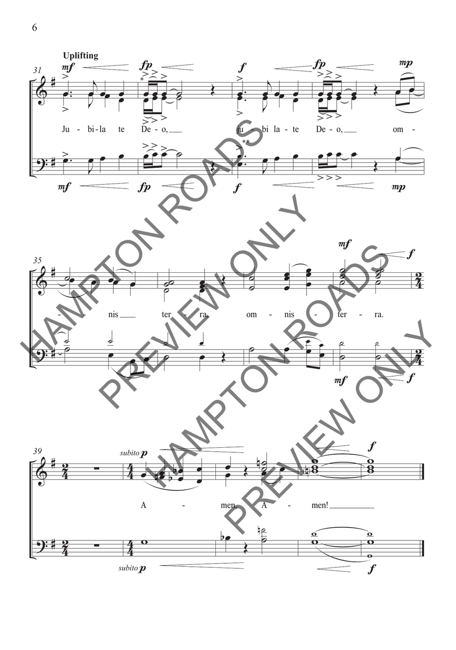 Jubilate Deo (SAB or SATB) 4-Part scores gallery preview page 7
